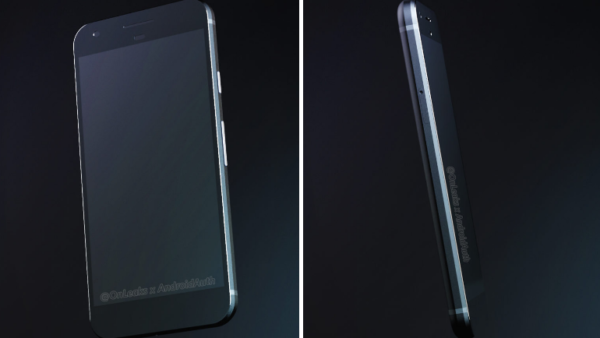 Uno screen del render in 3D dell'HTC Nexus Sailfish (alias Google Pixel)