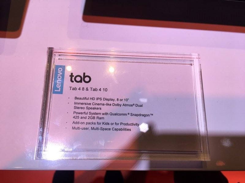 lenovo tab 4 mwc 2017