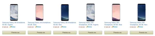Samsung S8 preordine Amazon
