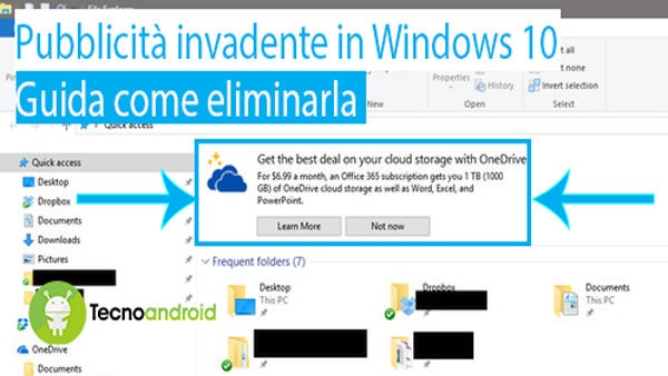 Windows 10 come eliminare pubblicità invasiva guida
