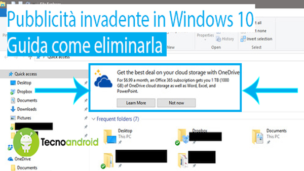 Windows 10 come eliminare pubblicità invasiva guida 