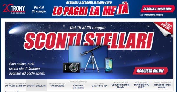 Trony lancia Sconti Stellari, tante offerte dal 19 al 25 maggio