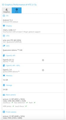 htc u 11 specifiche snapdragon 835