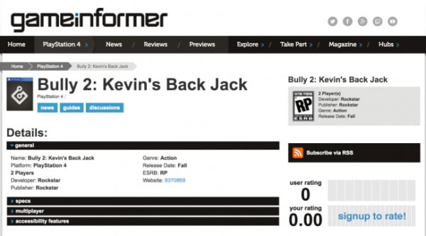 Bully 2 Game Informers