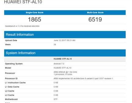 Honor 9 Geekbench benchmark