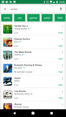 Google Play Store filtri di ricerca app