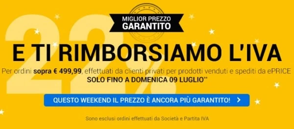 ePrice sconta di nuovo il 22% sui prodotti, ma le limitazioni sono tante.