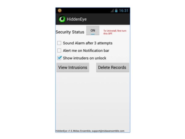 Smartphone hidden eye app