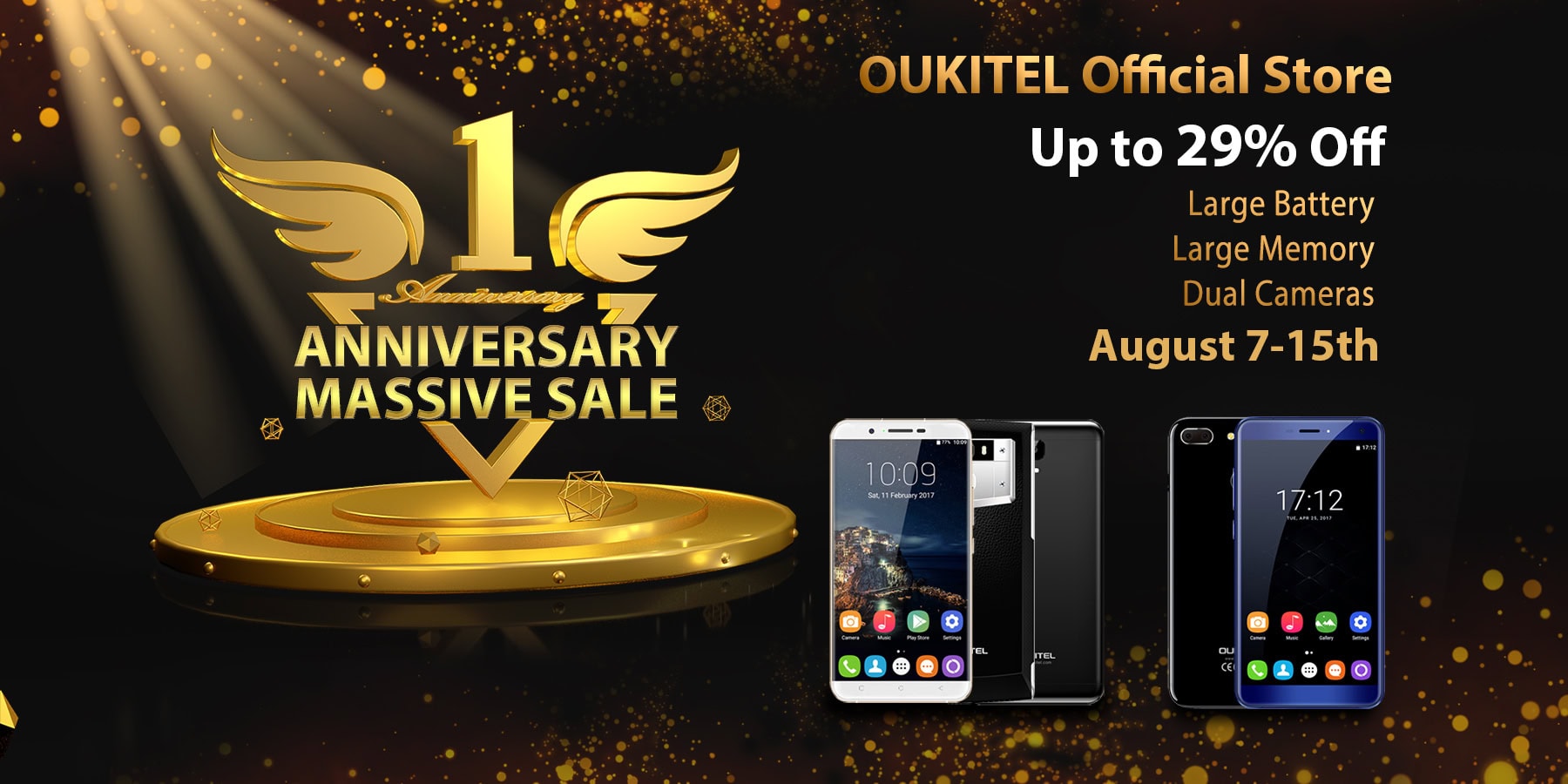 Oukitel propone una valanga di sconti per il primo anno dello shop ufficiale