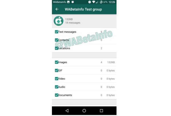 WhatsApp, la memoria utilizzata