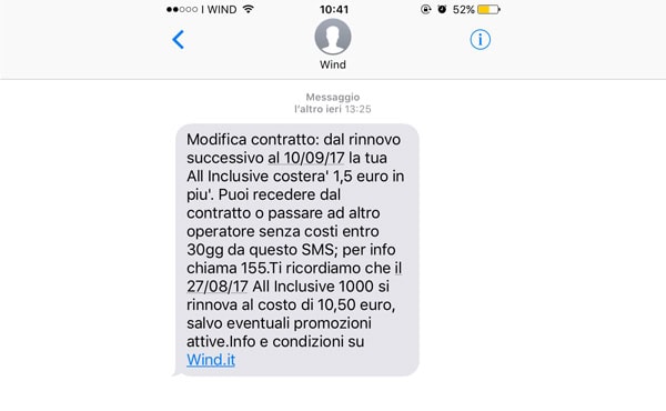 Wind All Inclusive 1000, rimodulazione