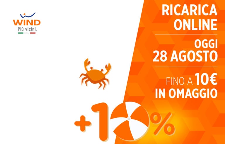 Wind, solo per oggi il 10% in più per chi ricarica online