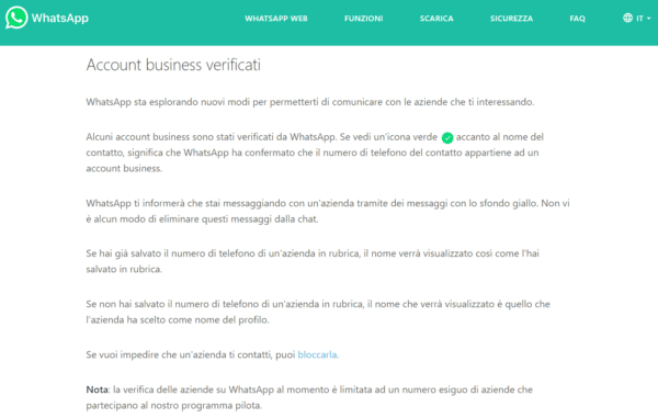 whatsapp nuova funzione account
