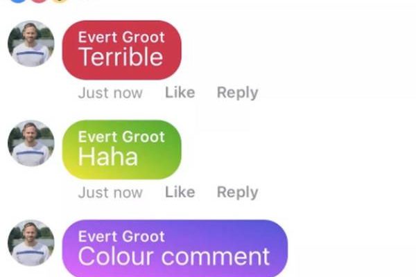 Facebook, ecco i commenti colorati