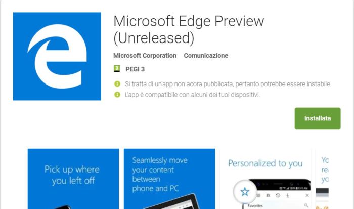 Microsoft Edge Android
