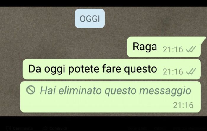 whatsapp cancellare messaggi.