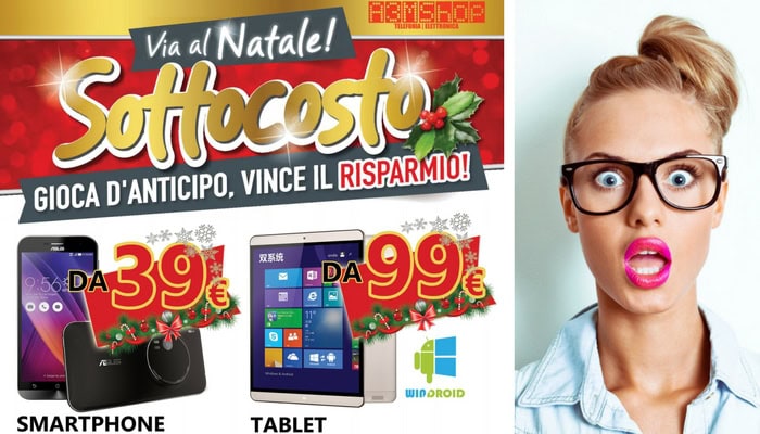 Su A3mshop arrivano smartphone e tablet per Natale a partire da 39 euro