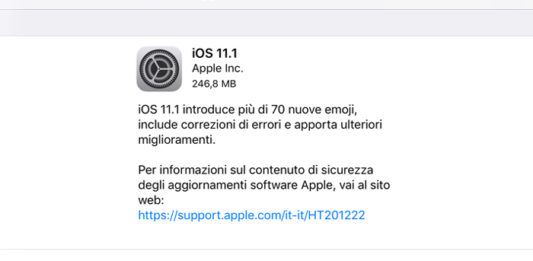 iOS 11.1, disponibile il nuovo aggiornamento