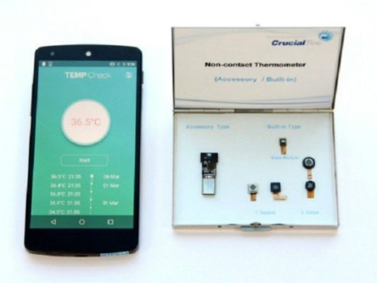 smartphone con termometro