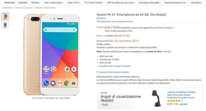 xiaomi mi a1 amazon italia