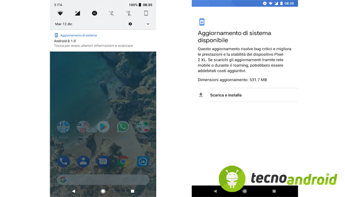 Android 8.1.0 Oreo disponibile per Pixel 2 XL