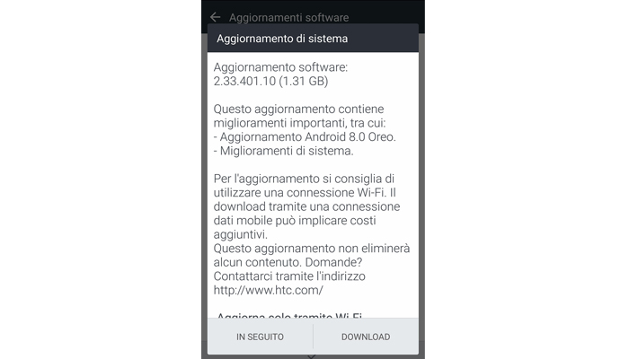 Android Oreo disponibile per HTC U11