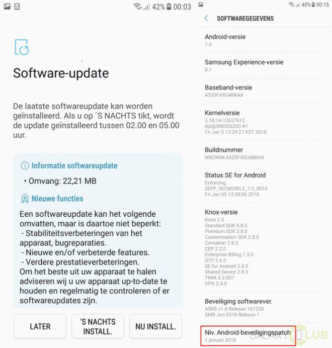 Galaxy A5 (2017), disponibile l'aggiornamento con la patch di gennaio