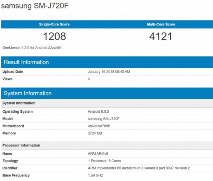 SM-J720F on Geekbench1