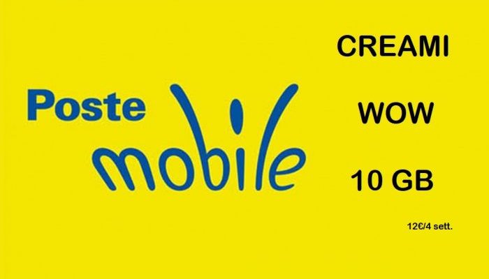 PosteMobile, ritorna Creami Wow 10 GB fino al 3 febbraio