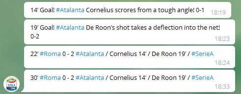 serie a telegram
