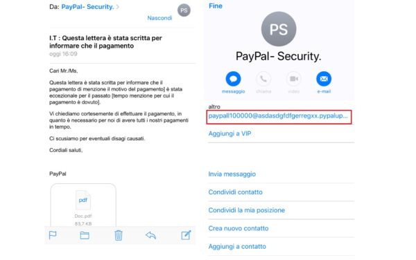 Attenzione alle email truffa che utilizzano il nome di Paypal