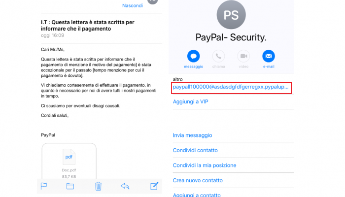 Attenzione alle email truffa che utilizzano il nome di Paypal