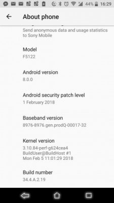 Sony Xperia X update OTA patch febbraio