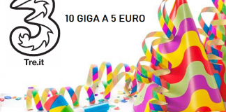 Tre per Carnevale offre 10 GB a soli 5 euro
