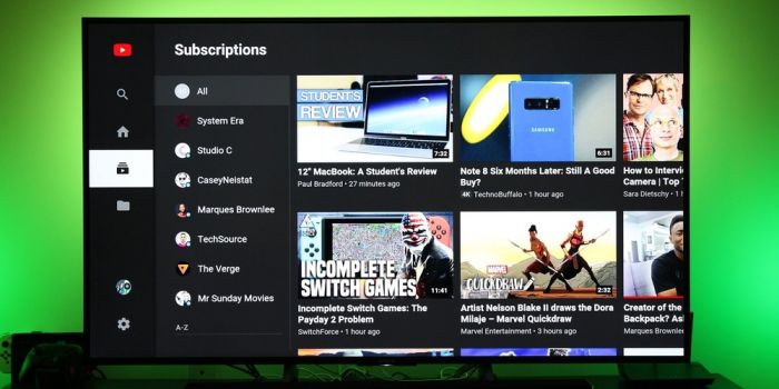 Youtube Android TV nuovo layout Youtube Android TV nuovo layout