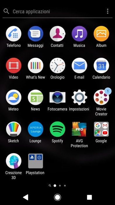drawer Xperia XZ1
