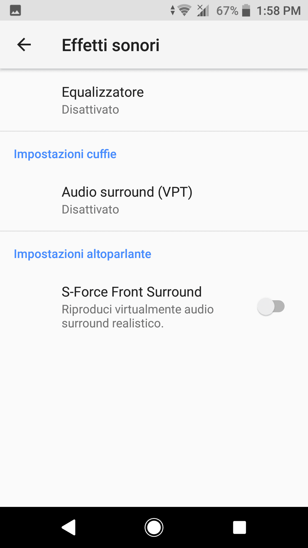 menu audio 2 Xperia XZ1