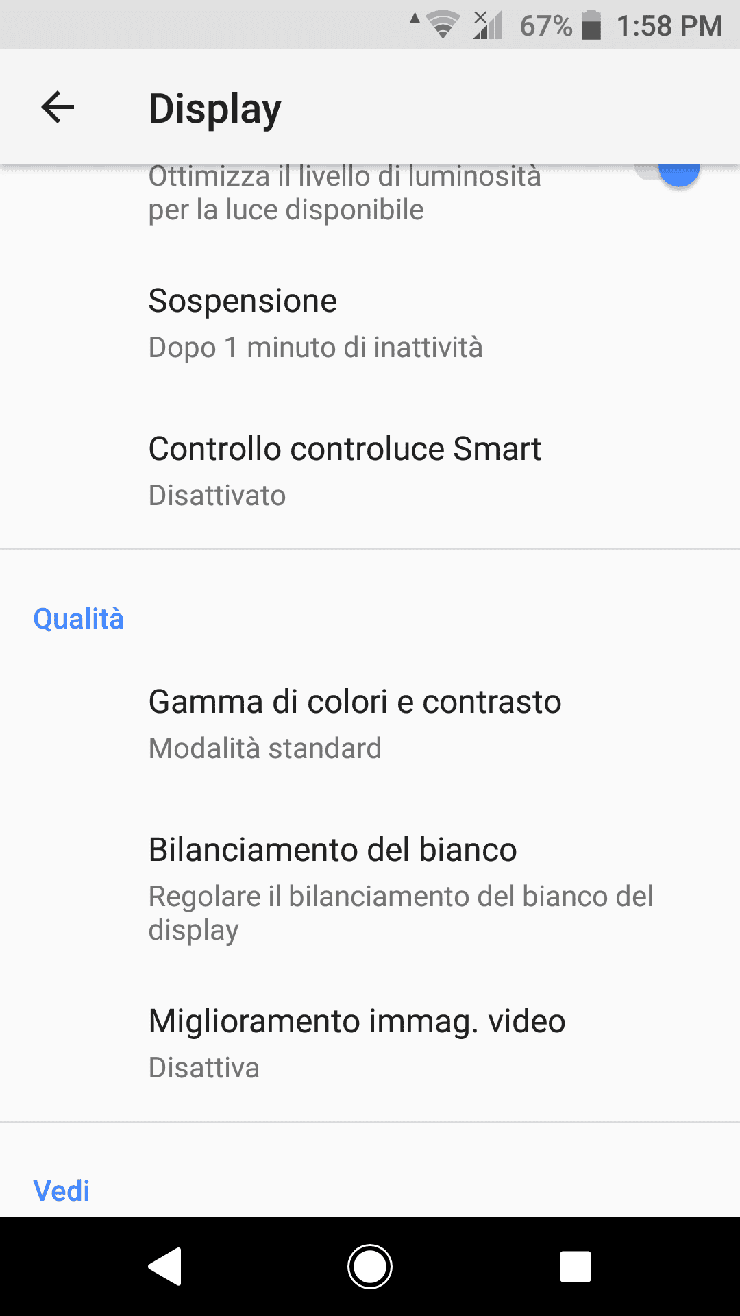 menu display1 Xperia XZ1