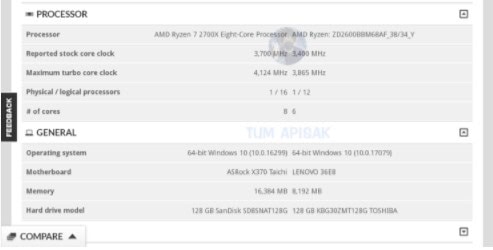 AMD Ryzen 7 2700X 3DMark