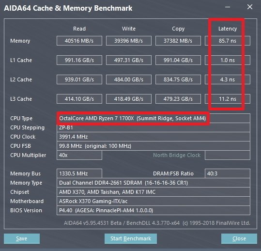 AMD Ryzen 7 CPU AIDA test AMD Ryzen 7 CPU AIDA test