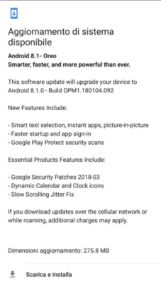 Android 8.1 Oreo essential Phone