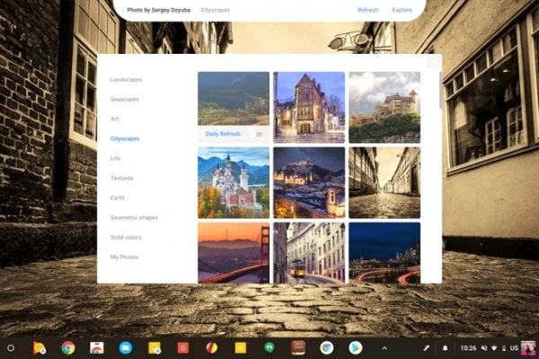 Chrome OS Background Selector