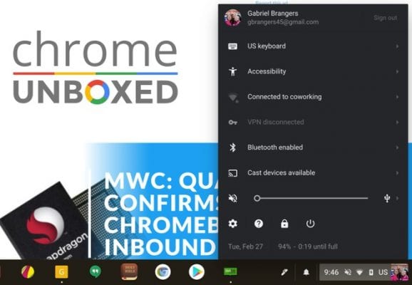 Chrome OS Tema Scuro