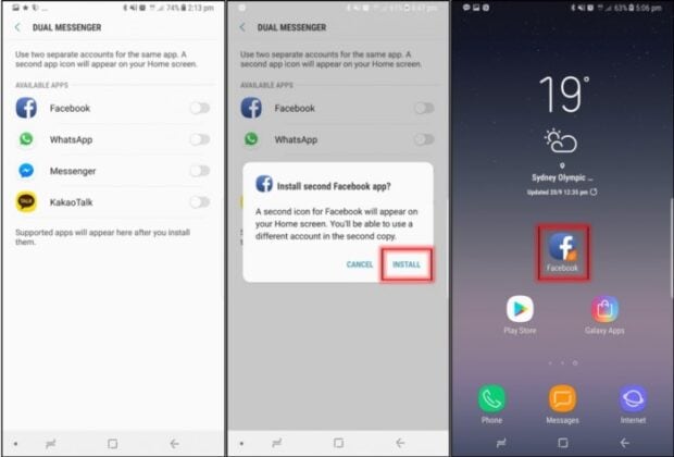 Dual Messenger Galaxy S8 Plus