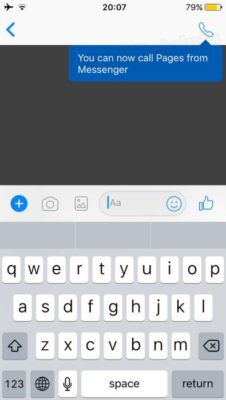 Facebook chiamate a pagine
