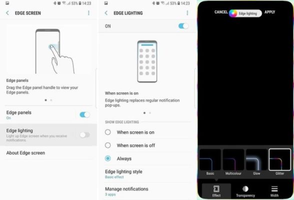 Galaxy S9 illuminazione Edge