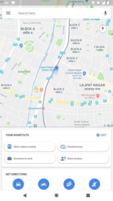 Google Maps 9.72.2 pulsanti