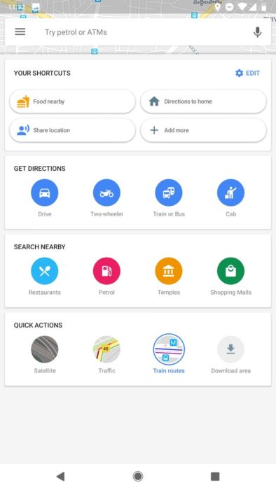 Google Maps 9.72.2 tab