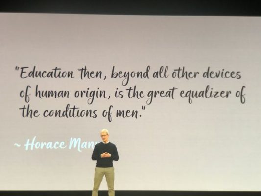 Tim Cook Keynote Apple 27 marzo 2018
