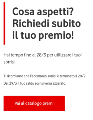 Vodafone Happy ritiro premi